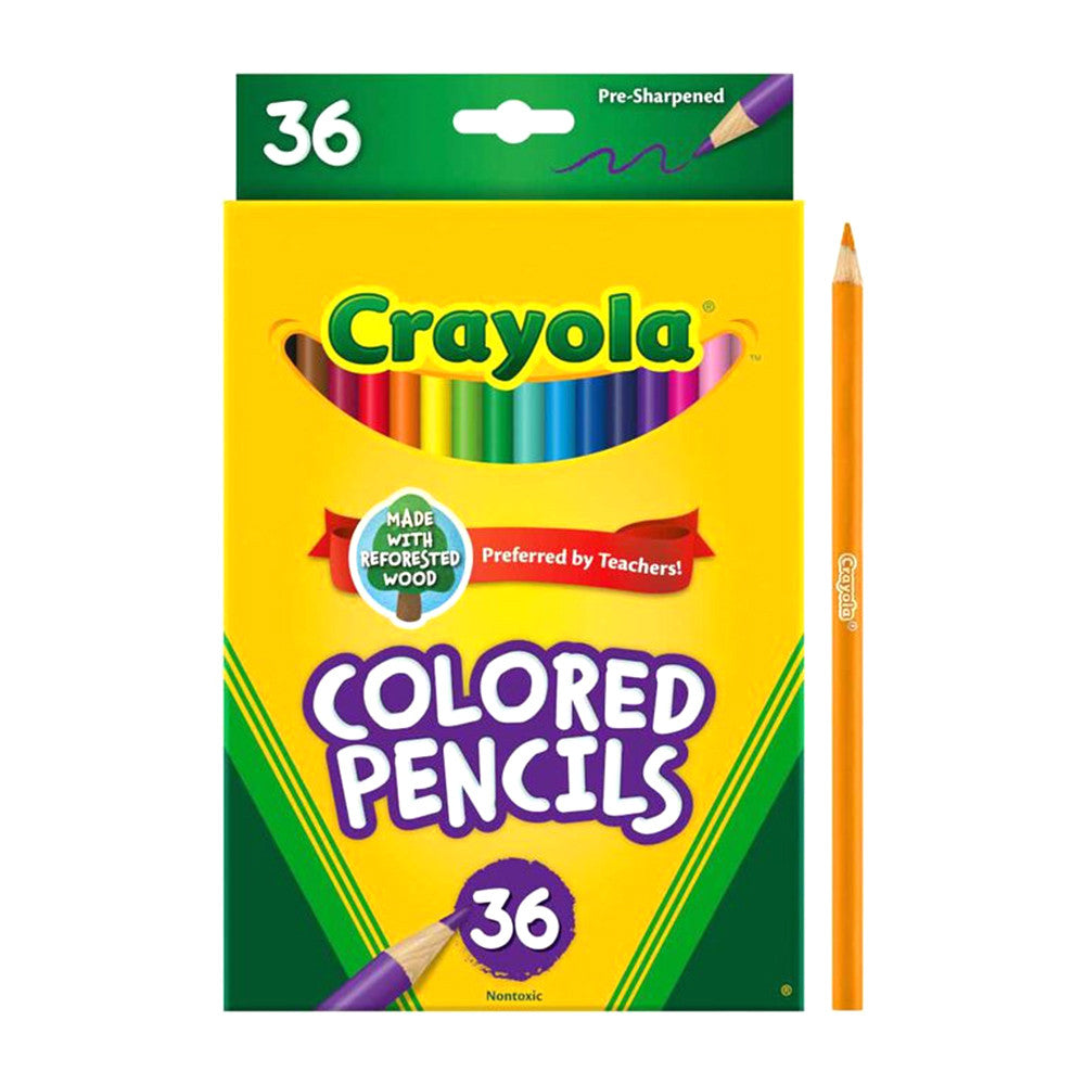 Crayola Colored Non-Toxic Pencils, Long, 36 Ea